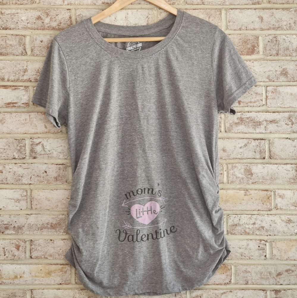 Maternity Mom's little Valentine Tshirt XLarge